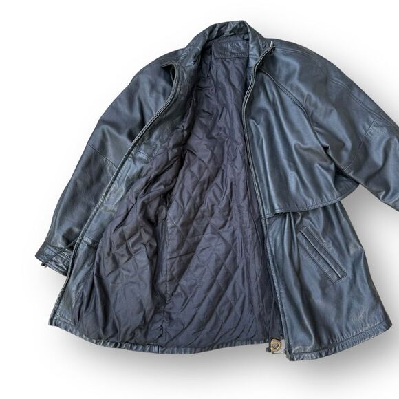 Vintage Jacqueline Ferrar Black Leather Moto Jacket Men’s Medium Genuine Leather - Picture 3 of 10